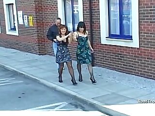 Deepthroating Daisy added to assfucked Wendy British MILFS